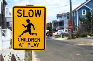 children playing in streets