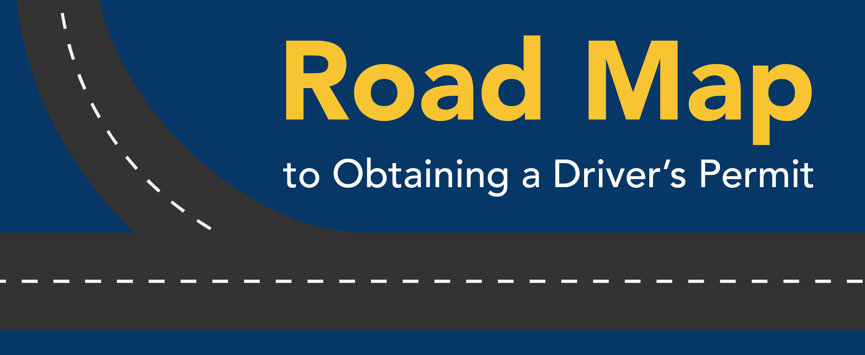 Road map to obtaining a driver's permit. *Image of a road*