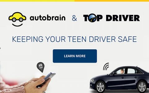 auto brain & Top Driver: Keeping your teen driver safe with image of a car and cell phone.