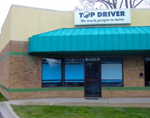 FRM building front, "Top Driver. We teach people to drive."